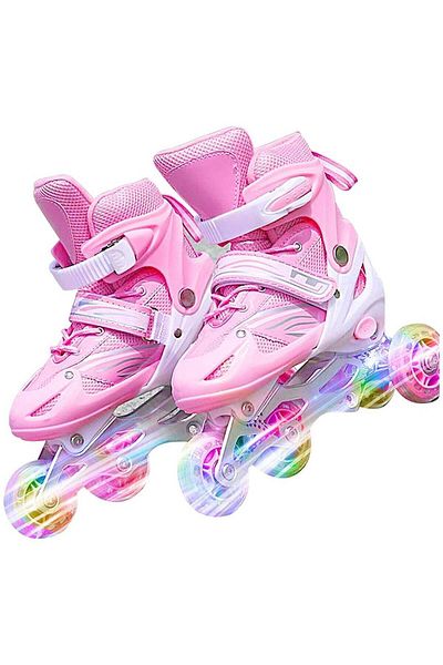Toybox Adjustable Roller Skates With Light Up Wheels, Professional Inline Skating Shoes,size 39-42 (LARGE)