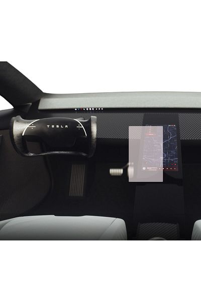 TESLA Navigation Screen Protector Tesla Roadster 2018+, Duragon, Matte silicone, installation kit