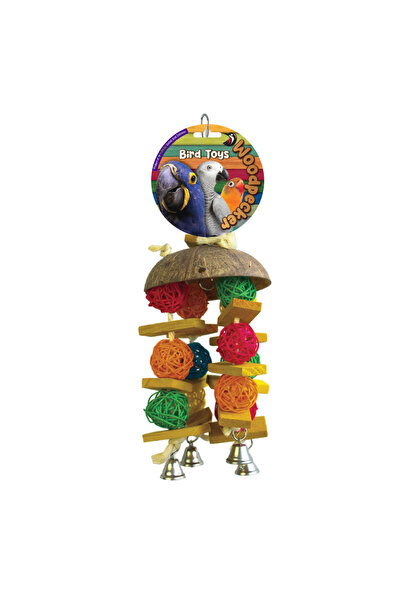 NUTRAPET جوز الهند هاواي نقار الخشب مع جرس 36 × 14 سم