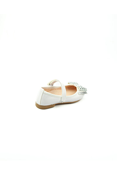 Minican 10009 White Patent Leather Girl's Ballerinas