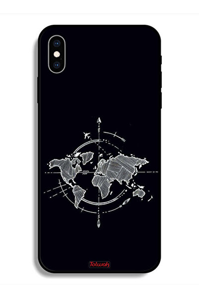 Tolwak جراب حماية لهاتف Apple iPhone X برسومات البوصلة