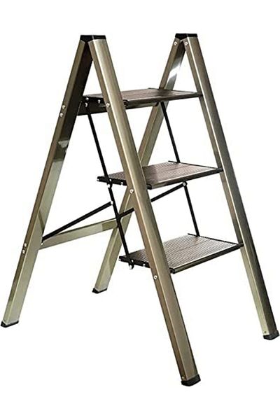Sunrise Power Industerial Ladder Aluminum Folding Step, Anti-slip Sturdy And Wide Pedal Lightweight 3 Steps