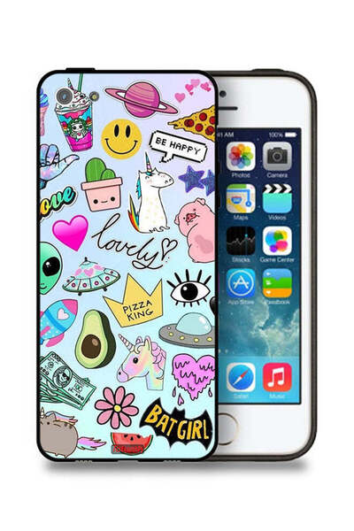 Tolwak جراب حماية من Apple iPhone 5/5s/SE بملصقات جميلة