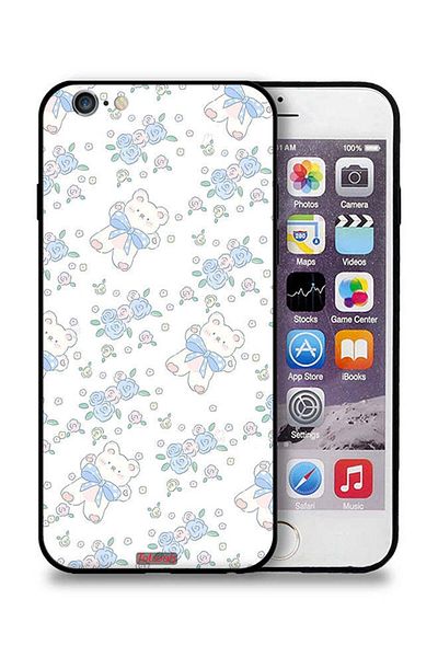 Tolwak Apple iPhone 6 Plus/6s Plus Protective Case Cute Teddy Bear And Flowers Icon
