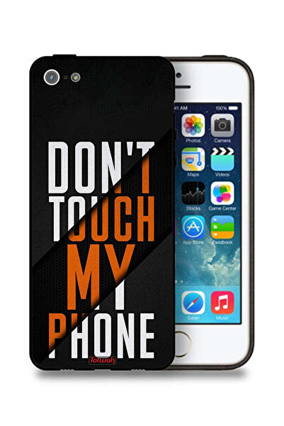 Tolwak جراب حماية لجهاز Apple iPhone 5/5s/SE مكتوب عليه "لا تلمس هاتفي"