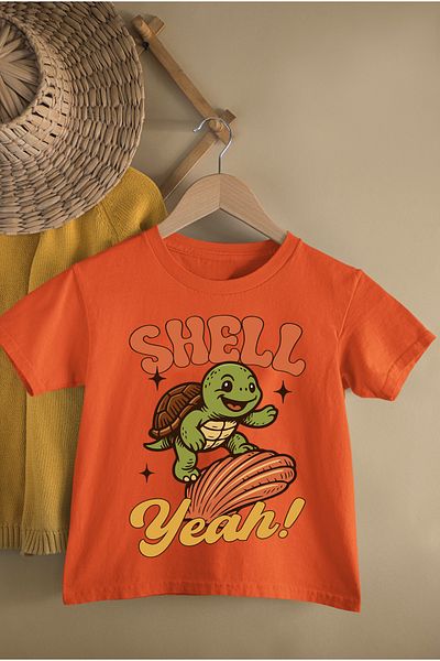 MAGORS Skateboarder Turtle Printed Cotton Crew Neck Short Sleeve Youth and Children's Tshirt