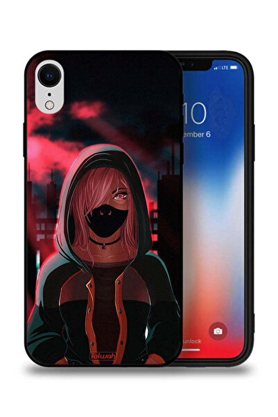 Tolwak جراب حماية لهاتف Apple iPhone XR بتصميم فتاة ترتدي قناعًا