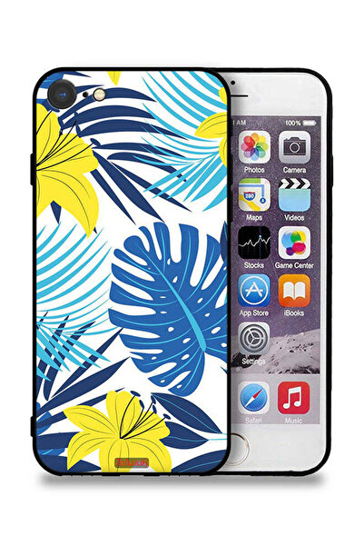 Tolwak غطاء حماية لجهاز آيفون 7 من آبل برسومات ريش وزهور