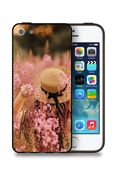 Tolwak غطاء حماية لهاتف Apple iPhone 5/5s/SE بتصميم فتاة قبعة مزينة بالزهور