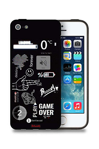 Tolwak جراب حماية لجهاز Apple iPhone 5/5s/SE مطبوع عليه Game Over Pew Pew