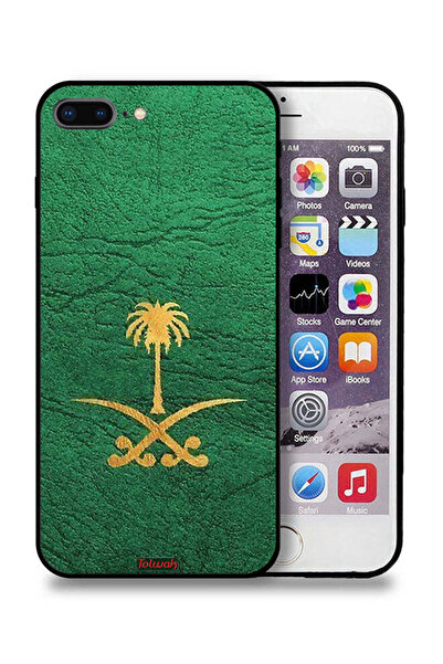 Tolwak غطاء حماية جلدي لجهاز آيفون 7 بلس من آبل، يحمل شعار المملكة العربية ال...