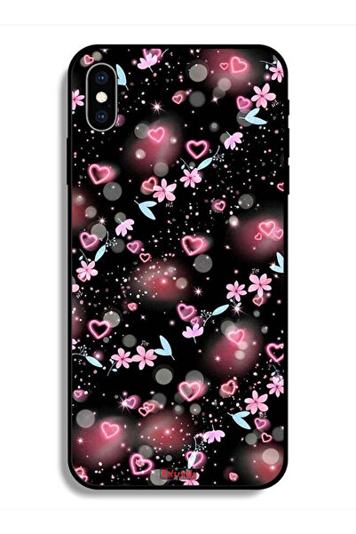 Tolwak جراب حماية لهاتف Apple iPhone X برسومات قلوب وأزهار صغيرة