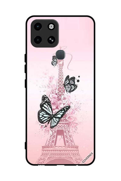 Covernex غطاء حماية لهاتف إنفينيكس سمارت 6 - فراشات على برج إيفل