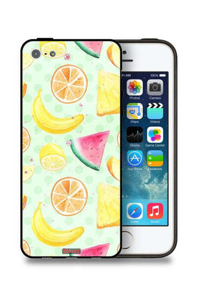 Tolwak غطاء حماية لجهاز Apple iPhone 5/5s/SE برسومات فنية بألوان مائية وفواكه