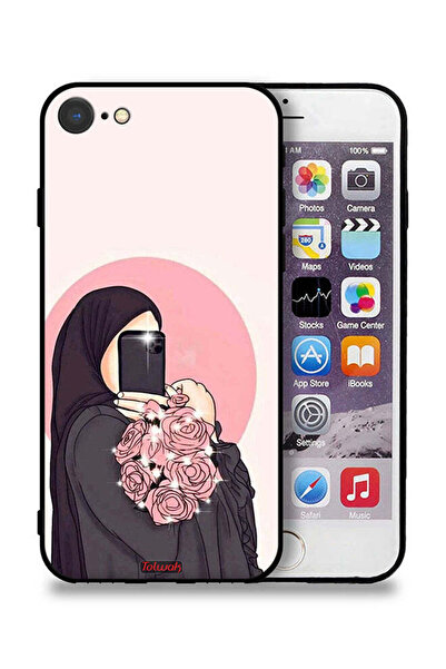Tolwak جراب حماية لجهاز آيفون 8 من آبل، فن التقاط صور سيلفي مع حمل الزهور