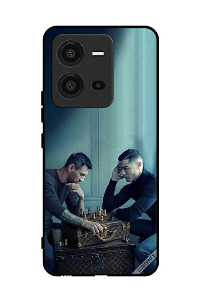 Covernex غطاء حماية لهاتف فيفو V25 ميسي ضد رونالدو يلعبان الشطرنج