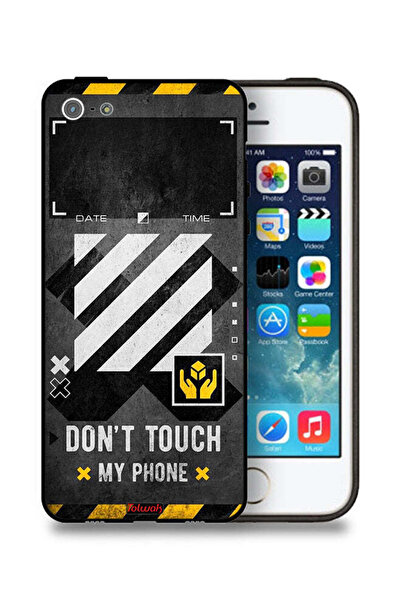 Tolwak جراب حماية لجهاز Apple iPhone 5/5s/SE مكتوب عليه "لا تلمس هاتفي"