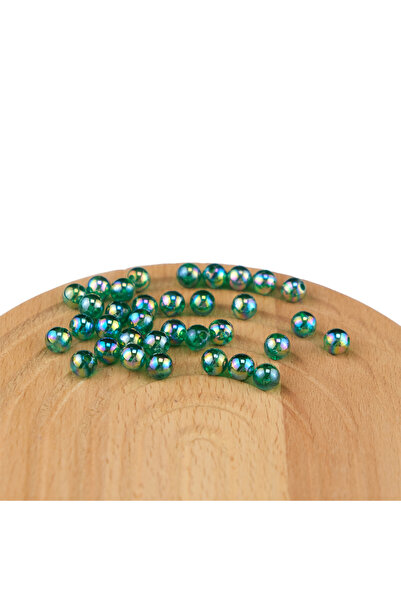 Prestij Boncuk Πλαστικές πράσινες χάντρες μαργαριτάρι με διάφανο Janjan 8mm 5...