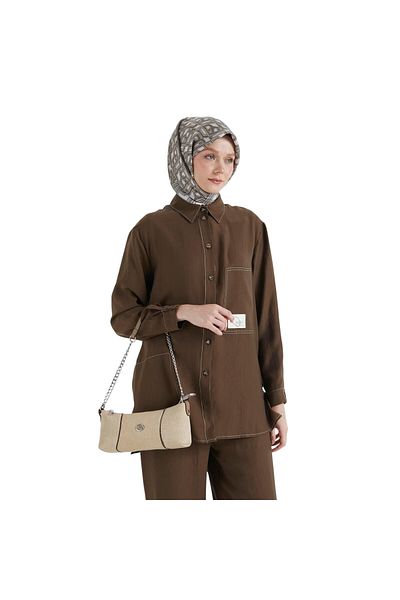 Armine Women's Shirt Collar Button Pocket Pants Suit 25Yt689