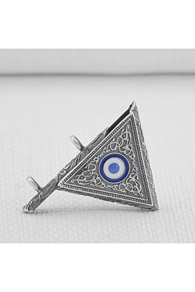 shop Nazar Boncugu Tasarımlı Üçgen Muska Kebir Dualı Cevşen 925 Ayar Gümüş Er...