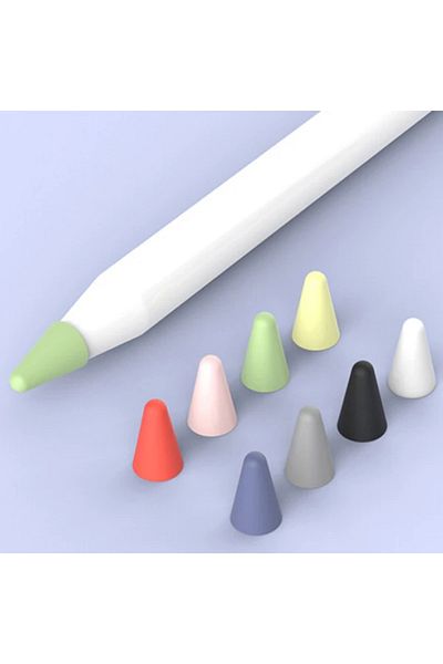CepteToptan Ally 8 Mixed Color Silent Silicone Tips for Apple Pencil-(1903) - Mki̇1896-3760
