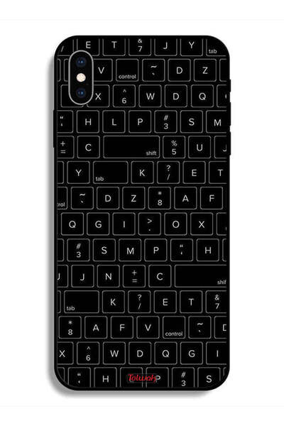 Tolwak جراب حماية لهاتف Apple iPhone X بنمط مفاتيح لوحة المفاتيح العشوائية