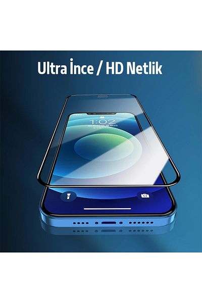 CepteToptan ALLY iPhone 12-12 Pro واقي شاشة من الزجاج المقوى بالكامل 5D - (1903) - MKİ1233-9028