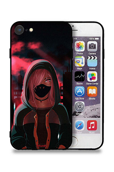 Tolwak جراب حماية لجهاز Apple iPhone SE (2022) بتصميم فتاة ترتدي قناعًا