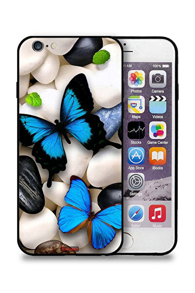 Tolwak غطاء حماية لجهاز Apple iPhone 6 Plus/6s Plus بنقشة فراشات على أحجار