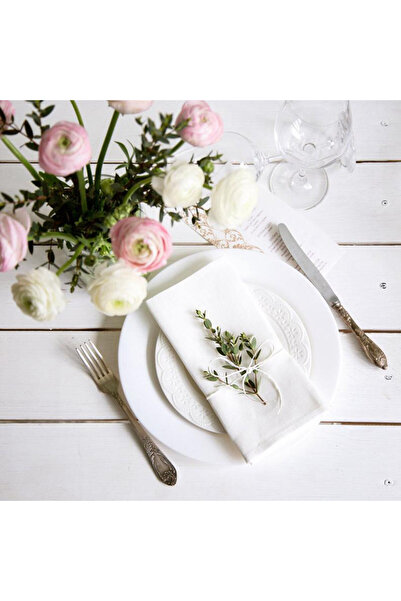 Choice1 مناديل كتان بيضاء، 40×40 سم، 6 قطع، مناديل بيضاء، مناديل مائدة عشاء ل...