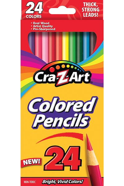 CrazArt 24 x Coloured Pencils Peggable Box