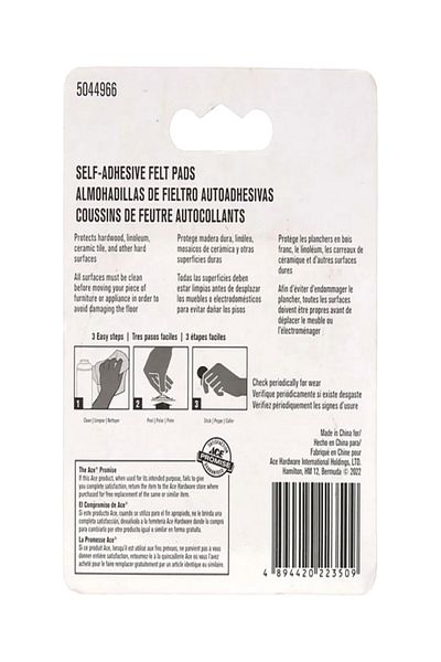 ACE 2-Piece Self-Adhesive Self-Leveling Round Protective Felt Pads