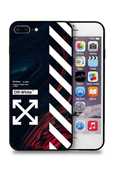 Tolwak جراب حماية لجهاز Apple iPhone 7 Plus، ملصق أبيض فاتح