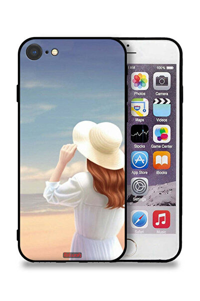 Tolwak Apple iPhone 7 Protective Case Hat Girl Standing