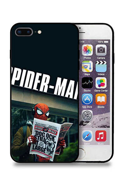 Tolwak جراب حماية لجهاز Apple iPhone 7 Plus بتصميم سبايدرمان يقرأ جريدة
