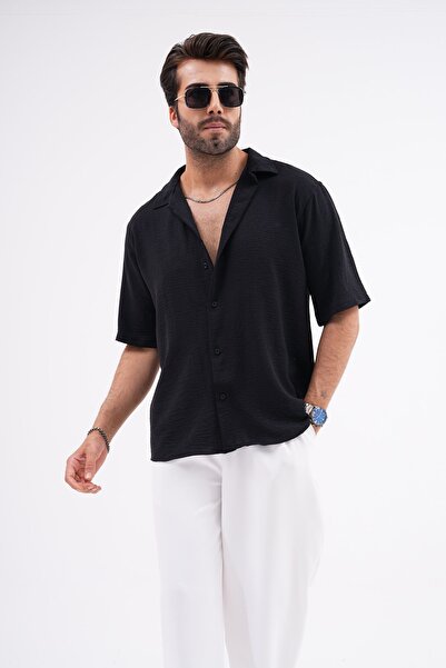 mooishan We-Rayss Men's Oversized Linen Look Shirt New Season