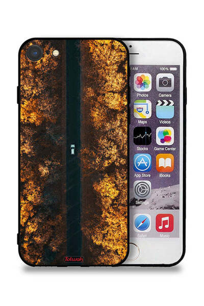 Tolwak جراب حماية لجهاز Apple iPhone SE (2022) مطبوع عليه طريق في أشجار الخريف