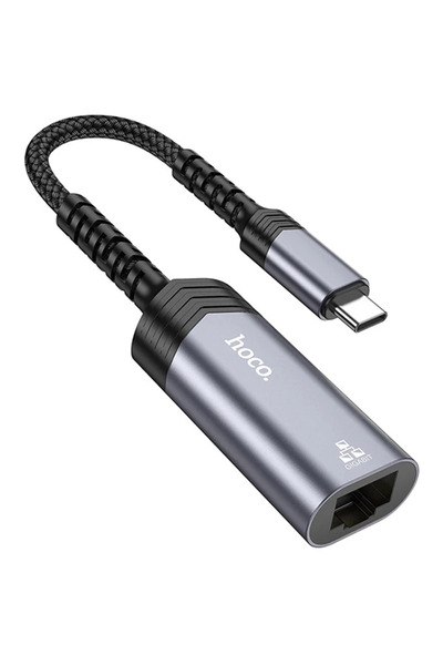 lowell home محول الإنترنت Hoco UA26 Type-c OTG RJ45 بسرعة 1000 ميجابت في الثا...