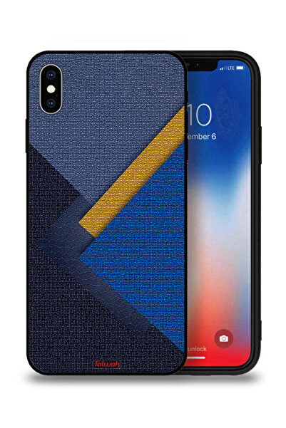 Tolwak جراب حماية جلدي بتصميم مثلثات لهاتف Apple iPhone XS