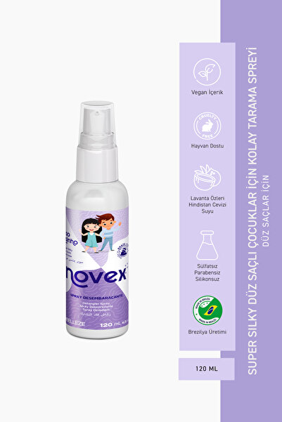 NOVEX Super Silky - Düz Saçlı Çocuklar İçin Nemlendirici Kolay Tarama Spreyi ...