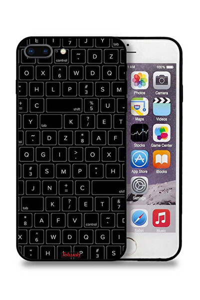 Tolwak جراب حماية لجهاز Apple iPhone 7 Plus بنمط مفاتيح لوحة المفاتيح العشوائية