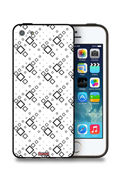 Tolwak غطاء حماية لجهاز Apple iPhone 5/5s/SE بتصميم مربع تجريدي رقمي