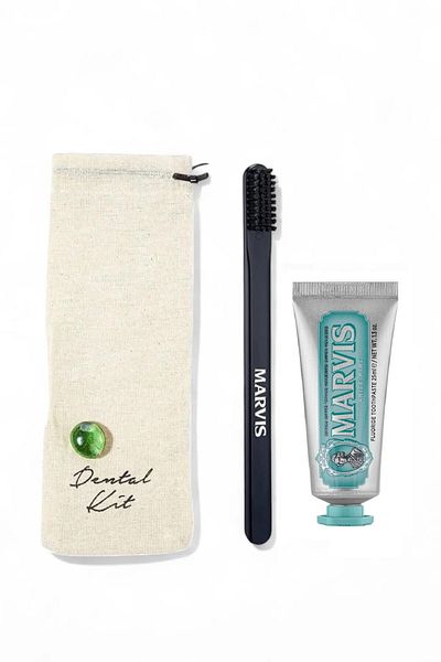 Marvis Anise Mint Toothpaste 25 ml + Medium Hard Black Toothbrush Dental Kit