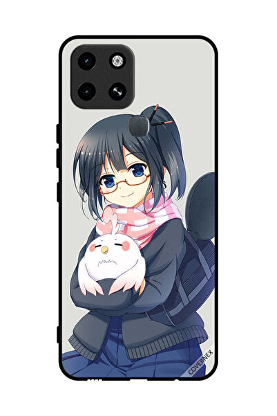 Covernex غطاء حماية لهاتف Infinix Smart 6، رسم فتاة تحمل حيوانًا أليفًا