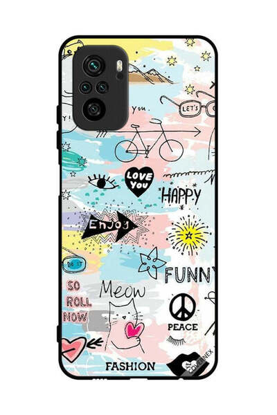 Covernex غطاء حماية لهاتف Poco M5s 4G Doodle Meow Enjoy