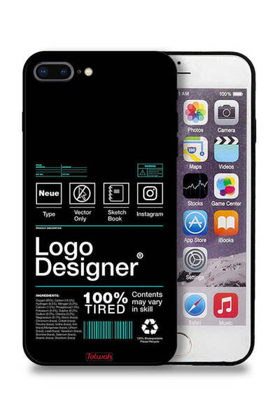 Tolwak جراب حماية لجهاز Apple iPhone 8 Plus مع ملصق مصمم بشعار