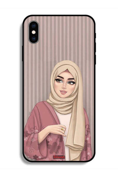 Tolwak جراب حماية لهاتف Apple iPhone X - رسمة فتاة محجبة