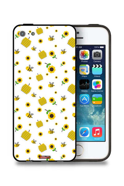 Tolwak غطاء حماية لجهاز Apple iPhone 5/5s/SE برسومات عباد الشمس والنحل