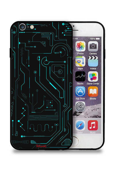 Tolwak جراب حماية لجهاز Apple iPhone 6/6s - دوائر فنية رقمية - شاشة متعددة