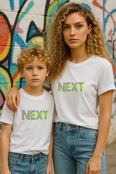 TARZ STİL تي شيرت مطبوع متوافق مع الأم والابن من المستوى التالي 12635